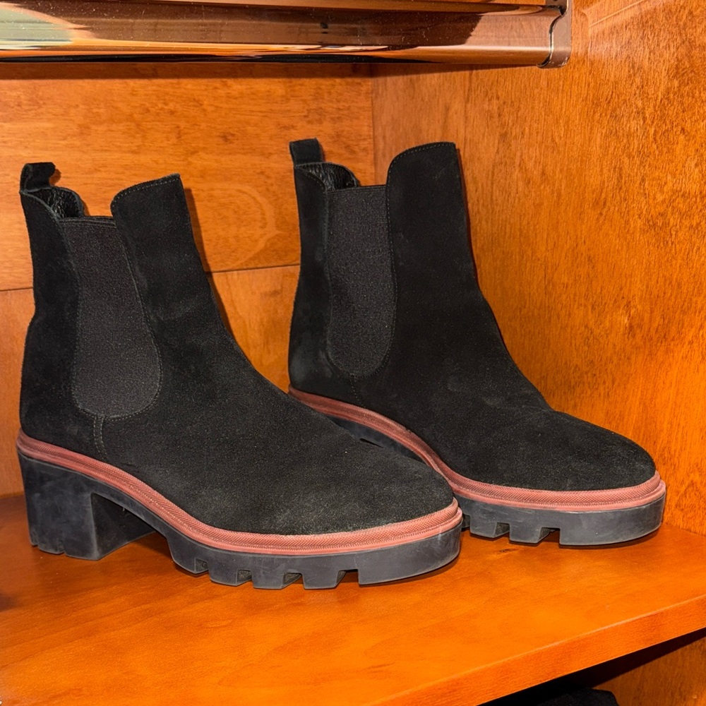 Elegant Black Suede Ankle Boots